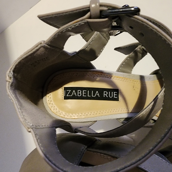 Izabella Rue Grey Heels with 4 Silver Buckles - Picture 5 of 6